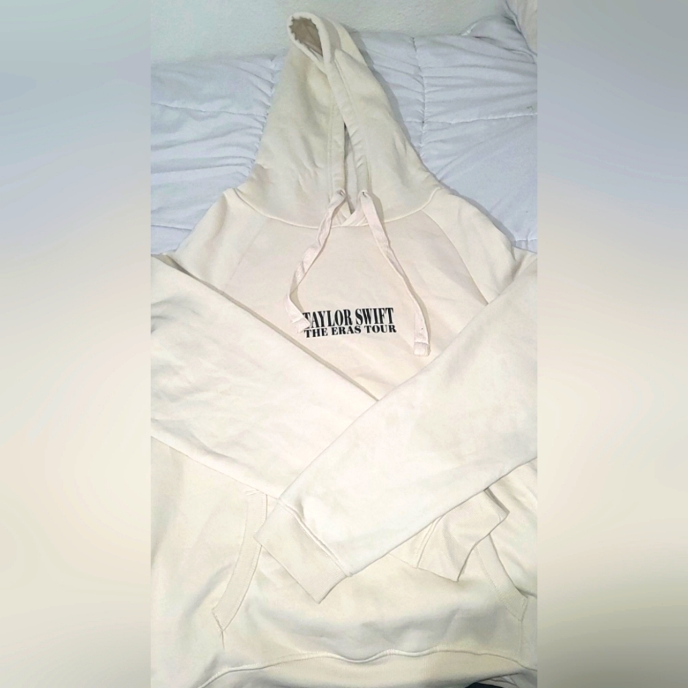 Taylor Swift Beige Hoodie From The Era's Tour.